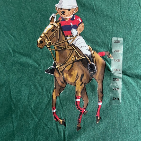 Polo by Ralph Lauren Mens Polo Bear short sleeve tee. New with tags, green, 2XB - Picture 2 of 3
